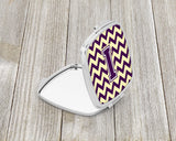 Letter I Chevron Purple and Gold Compact Mirror CJ1058-ISCM by Caroline's Treasures