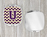 Letter U Chevron Purple and Gold Compact Mirror CJ1058-USCM by Caroline's Treasures