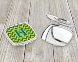 Letter H Chevron Green and Gold Compact Mirror CJ1059-HSCM by Caroline's Treasures