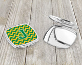 Letter J Chevron Green and Gold Compact Mirror CJ1059-JSCM by Caroline's Treasures