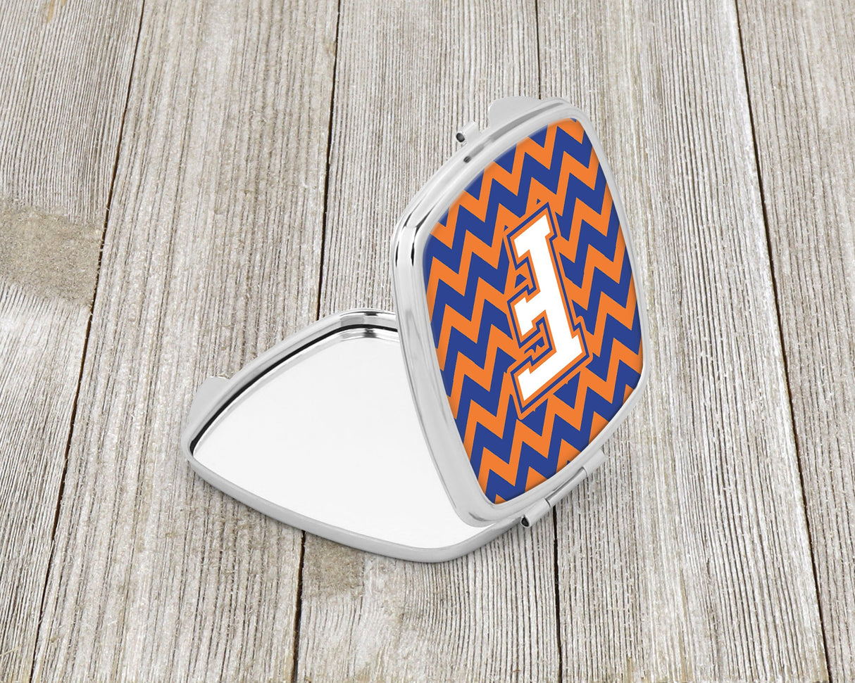 Letter F Chevron Blue and Orange #3 Compact Mirror CJ1060-FSCM by Caroline's Treasures