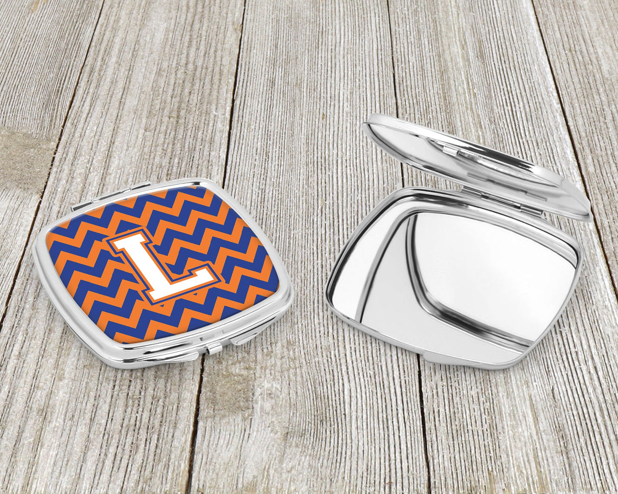 Letter L Chevron Blue and Orange #3 Compact Mirror CJ1060-LSCM by Caroline's Treasures