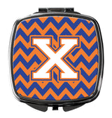 Letter X Chevron Blue and Orange #3 Compact Mirror CJ1060-XSCM by Caroline's Treasures