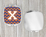 Letter X Chevron Blue and Orange #3 Compact Mirror CJ1060-XSCM by Caroline's Treasures