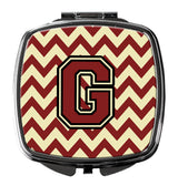 Letter G Chevron Maroon and Gold Compact Mirror CJ1061-GSCM by Caroline's Treasures