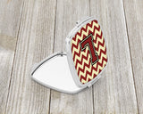 Letter L Chevron Maroon and Gold Compact Mirror CJ1061-LSCM by Caroline's Treasures