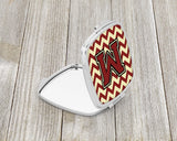 Letter M Chevron Maroon and Gold Compact Mirror CJ1061-MSCM by Caroline's Treasures