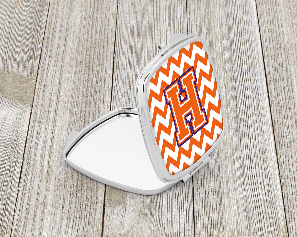 Letter H Chevron Orange and Regalia Compact Mirror CJ1062-HSCM by Caroline's Treasures