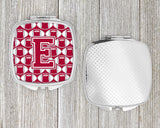 Letter E Football Crimson, grey and white Compact Mirror CJ1065-ESCM by Caroline's Treasures