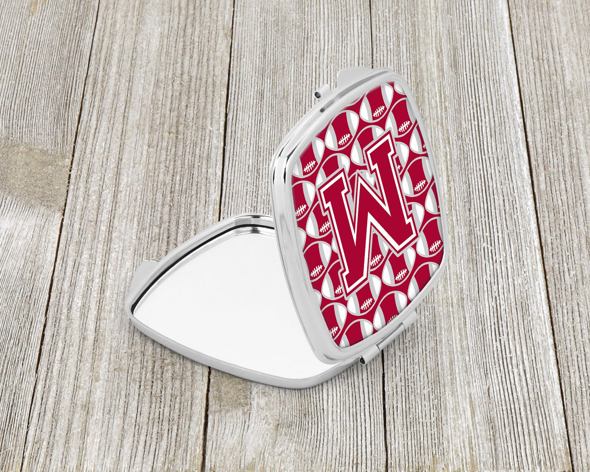 Letter M Football Crimson, grey and white Compact Mirror CJ1065-MSCM by Caroline's Treasures