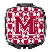 Letter M Football Crimson, grey and white Compact Mirror CJ1065-MSCM by Caroline's Treasures