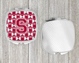 Letter S Football Crimson, grey and white Compact Mirror CJ1065-SSCM by Caroline's Treasures