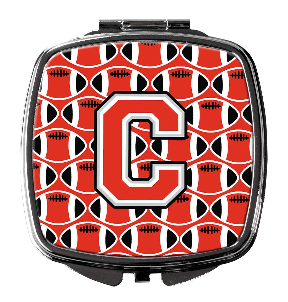 Letter C Football Scarlet and Grey Compact Mirror CJ1067-CSCM by Caroline's Treasures