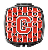 Letter C Football Scarlet and Grey Compact Mirror CJ1067-CSCM by Caroline's Treasures