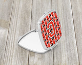 Letter C Football Scarlet and Grey Compact Mirror CJ1067-CSCM by Caroline's Treasures