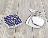 Letter C Football Purple and White Compact Mirror CJ1068-CSCM by Caroline's Treasures