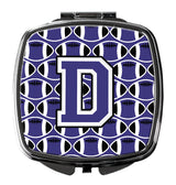 Letter D Football Purple and White Compact Mirror CJ1068-DSCM by Caroline's Treasures