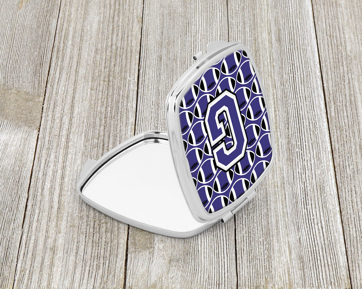 Letter G Football Purple and White Compact Mirror CJ1068-GSCM by Caroline's Treasures