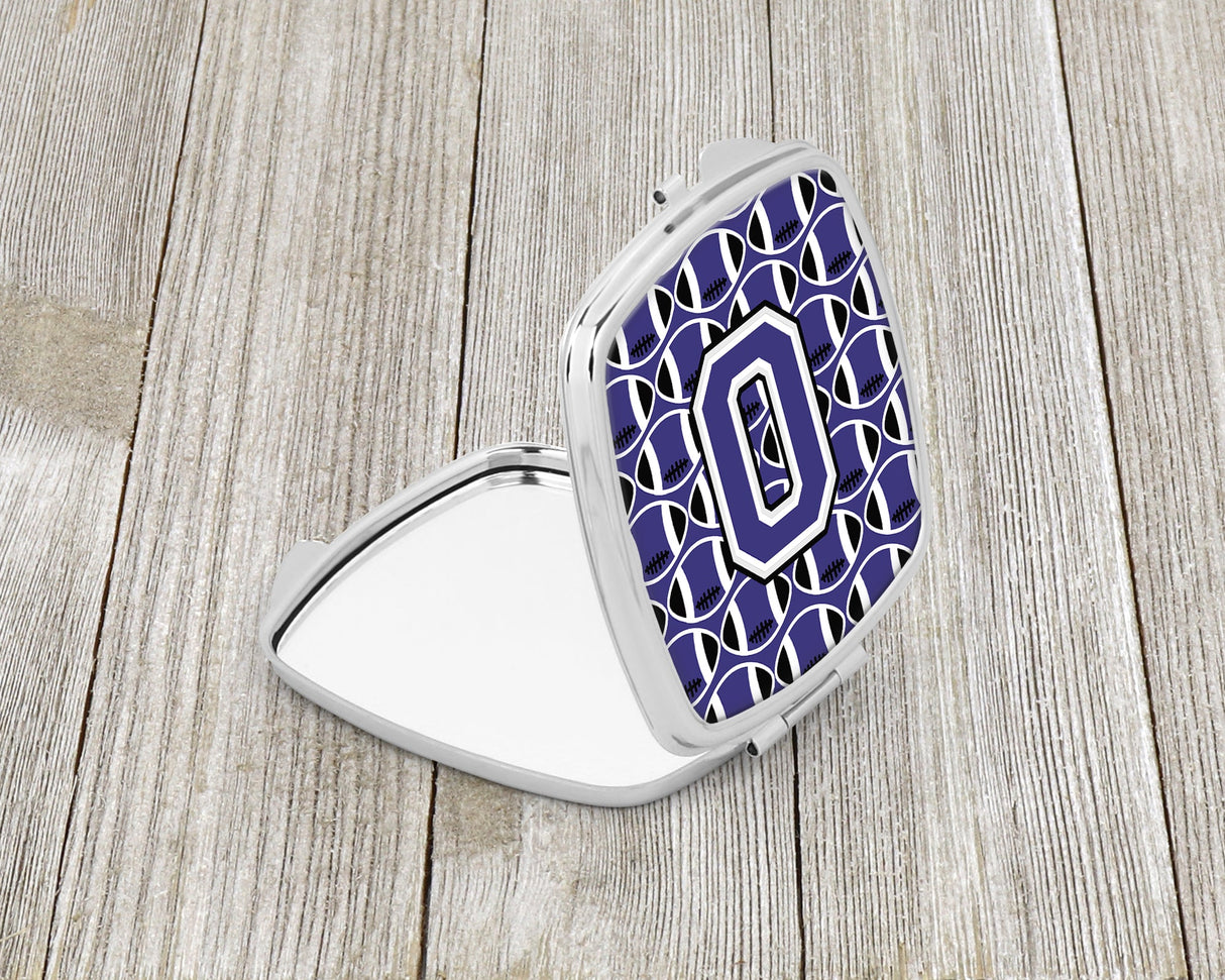 Letter O Football Purple and White Compact Mirror CJ1068-OSCM by Caroline's Treasures