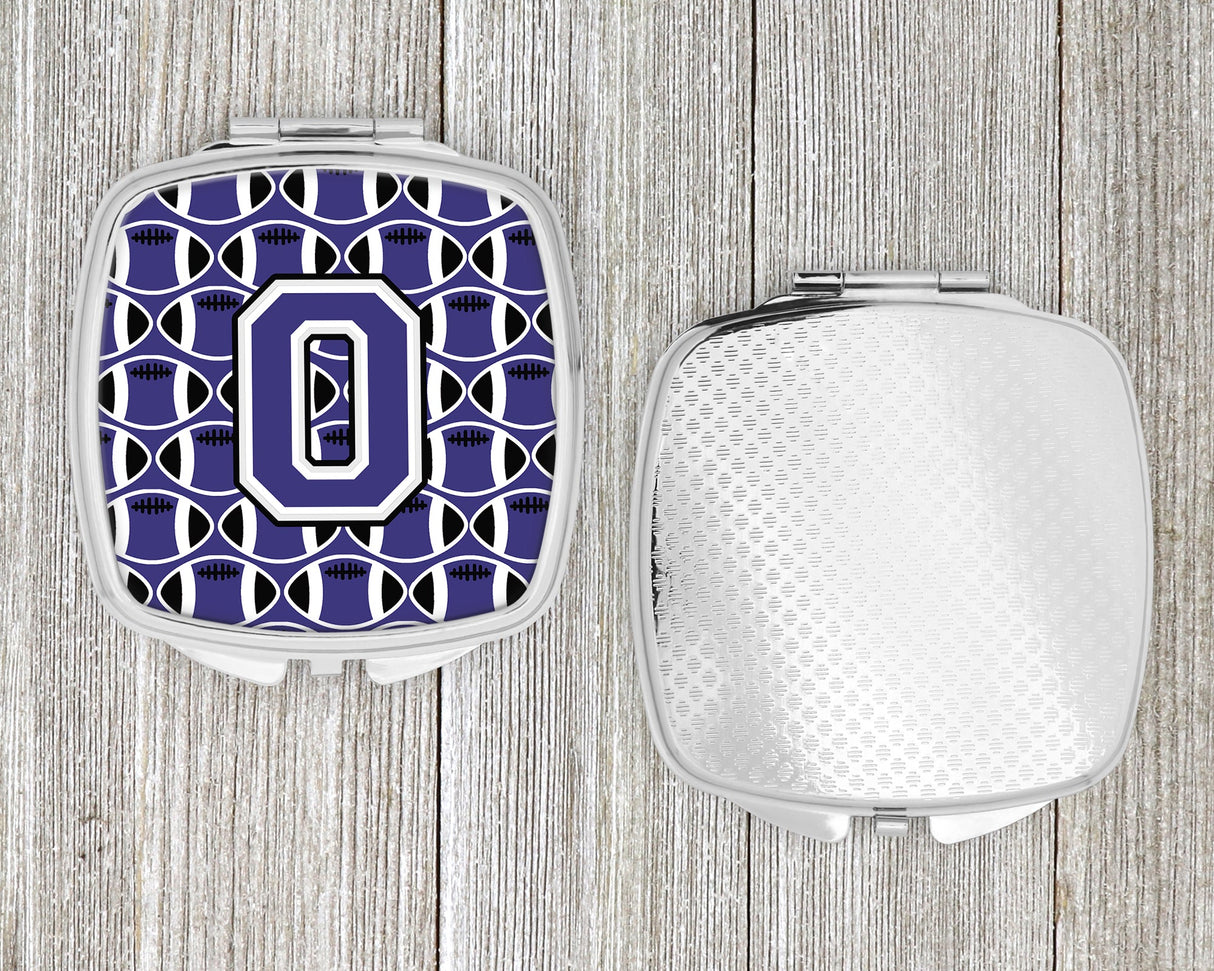 Letter O Football Purple and White Compact Mirror CJ1068-OSCM by Caroline's Treasures