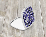 Letter W Football Purple and White Compact Mirror CJ1068-WSCM by Caroline's Treasures