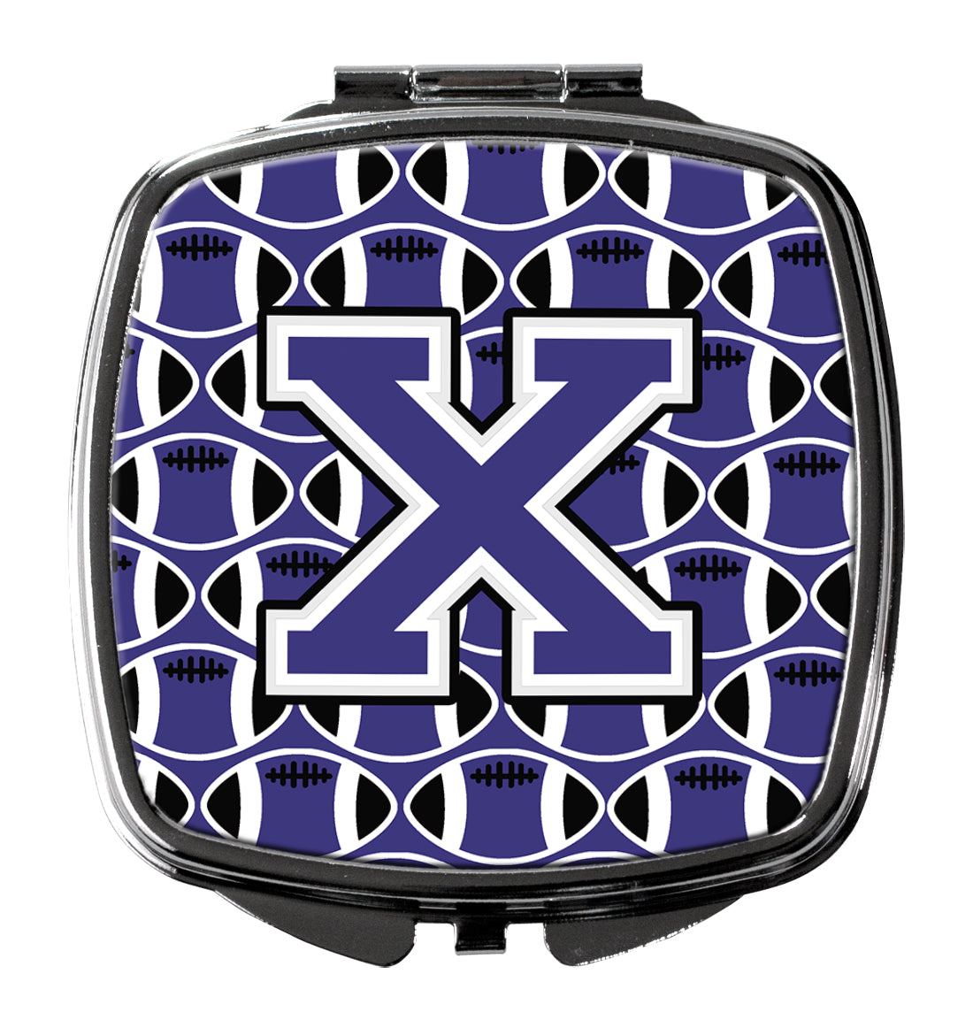 Letter X Football Purple and White Compact Mirror CJ1068-XSCM by Caroline's Treasures