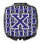 Letter X Football Purple and White Compact Mirror CJ1068-XSCM by Caroline's Treasures