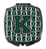 Letter K Football Green and White Compact Mirror CJ1071-KSCM by Caroline's Treasures