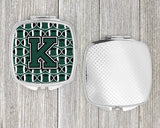 Letter K Football Green and White Compact Mirror CJ1071-KSCM by Caroline's Treasures