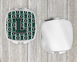 Letter L Football Green and White Compact Mirror CJ1071-LSCM by Caroline's Treasures