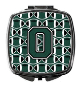 Letter O Football Green and White Compact Mirror CJ1071-OSCM by Caroline's Treasures