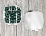 Letter V Football Green and White Compact Mirror CJ1071-VSCM by Caroline's Treasures