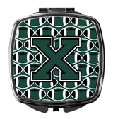 Letter X Football Green and White Compact Mirror CJ1071-XSCM by Caroline's Treasures