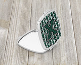 Letter X Football Green and White Compact Mirror CJ1071-XSCM by Caroline's Treasures