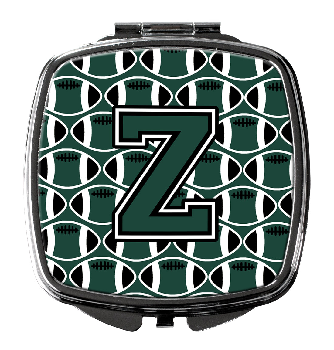 Letter Z Football Green and White Compact Mirror CJ1071-ZSCM by Caroline's Treasures