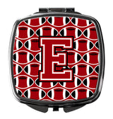 Letter E Football Red, Black and White Compact Mirror CJ1073-ESCM by Caroline's Treasures