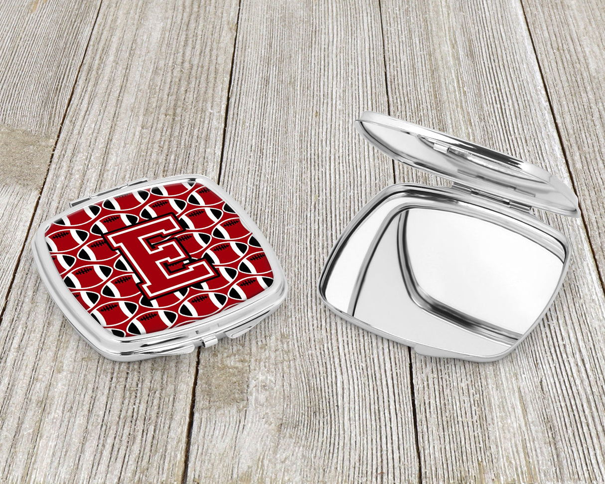 Letter E Football Red, Black and White Compact Mirror CJ1073-ESCM by Caroline's Treasures