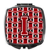 Letter I Football Red, Black and White Compact Mirror CJ1073-ISCM by Caroline's Treasures