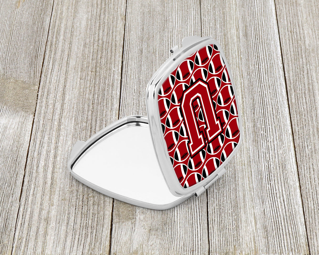 Letter U Football Red, Black and White Compact Mirror CJ1073-USCM by Caroline's Treasures