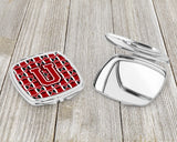 Letter U Football Red, Black and White Compact Mirror CJ1073-USCM by Caroline's Treasures