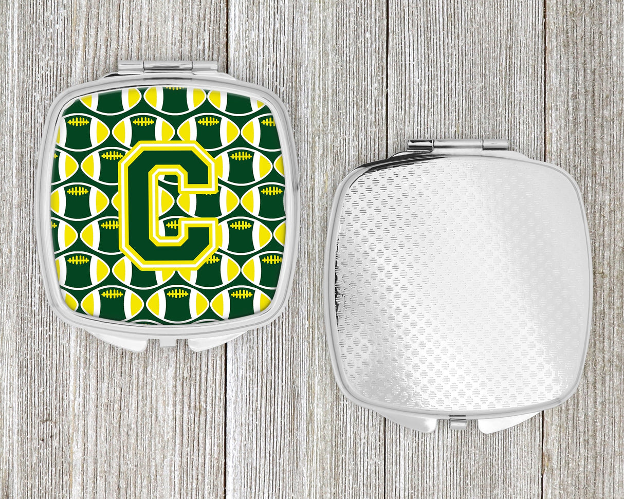 Letter C Football Green and Yellow Compact Mirror CJ1075-CSCM by Caroline's Treasures