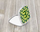 Letter E Football Green and Yellow Compact Mirror CJ1075-ESCM by Caroline's Treasures