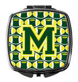 Letter M Football Green and Yellow Compact Mirror CJ1075-MSCM by Caroline's Treasures