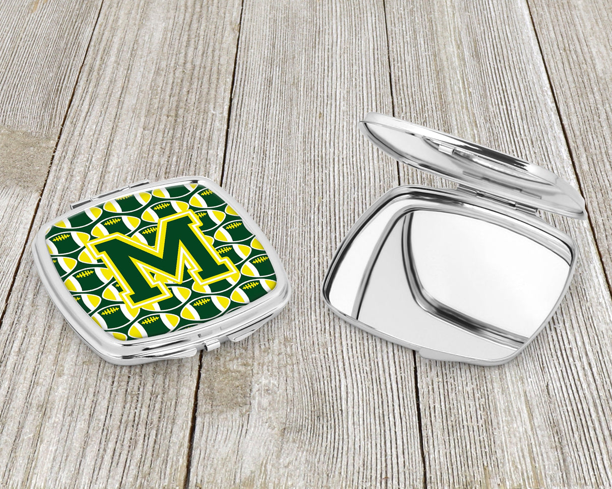 Letter M Football Green and Yellow Compact Mirror CJ1075-MSCM by Caroline's Treasures