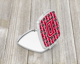 Letter D Football Crimson and White Compact Mirror CJ1079-DSCM by Caroline's Treasures