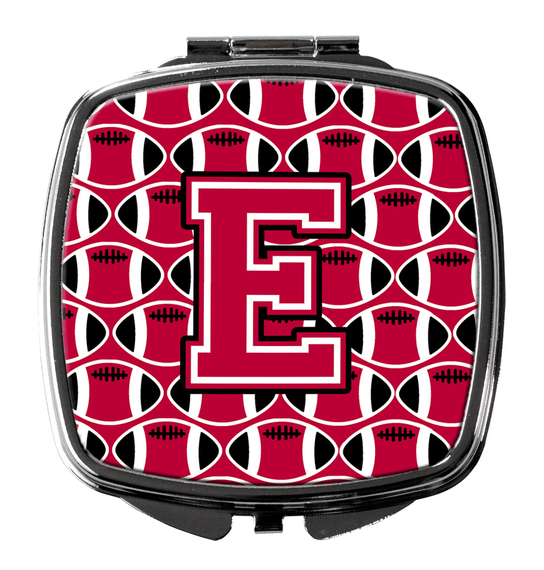 Letter E Football Crimson and White Compact Mirror CJ1079-ESCM by Caroline's Treasures