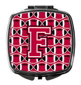 Letter F Football Crimson and White Compact Mirror CJ1079-FSCM by Caroline's Treasures