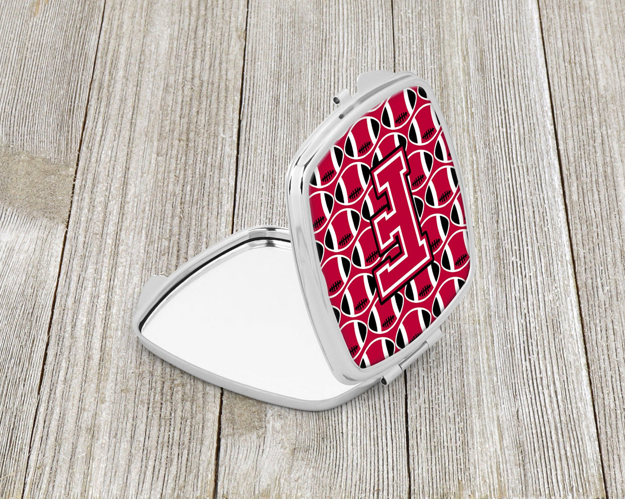 Letter F Football Crimson and White Compact Mirror CJ1079-FSCM by Caroline's Treasures