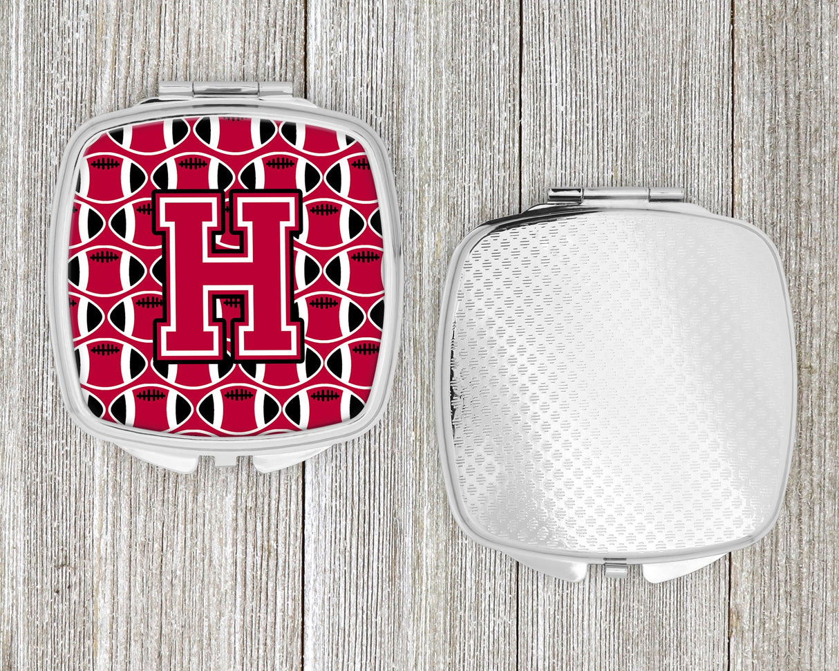 Letter H Football Crimson and White Compact Mirror CJ1079-HSCM by Caroline's Treasures