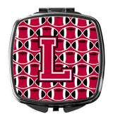 Letter L Football Crimson and White Compact Mirror CJ1079-LSCM by Caroline's Treasures